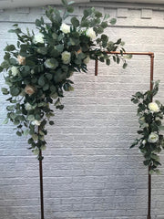 Eucalyptus and Roses Flower Arch Arrangement, Wedding Arch Swag Decor