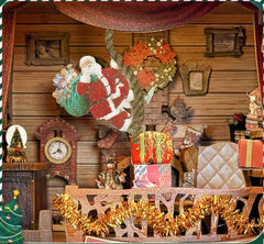 Merry Christmas,Christmas Booknook,miniature,craft kit,diy kit,wooden puzzle,diy nook,dollhouse,diy dollhouse,gift for him,booknook kit