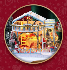 The Snowy Night of Christmas,Christmas present,Minidoll house,diy dollhouse,gift for him,gift for her,book nook,book nook kit,3d puzzle