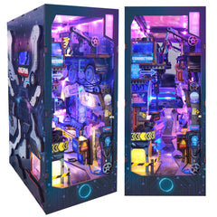 Endless Dimensions Enter the Cyberpunk Realm DIY Book Nook Personalized Gifts,Book Shelf Insert, Wood Book Case,Book Nook,Gifts for Kids