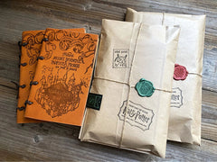 Marauders map notebook leather journal diary journal with fire lacquer seal gift