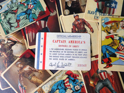 Set of 27 Captain America Trading Cards Steven Rogers Collectible Movie Props Replica with Tin Box