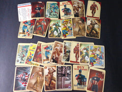 Set of 27 Captain America Trading Cards Steven Rogers Collectible Movie Props Replica with Tin Box