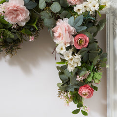 6Ft Faux Pink And White Eucalyptus Artificial Garland
