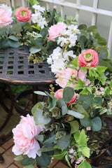 6Ft Faux Pink And White Eucalyptus Artificial Garland