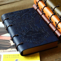 Marauders map notebook leather journal diary journal with fire lacquer seal gift