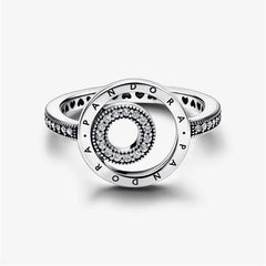 Pandora Signature Logo Circles Pav¨¦ Ring,S925 Sterling Silver Ring,Gift for Her