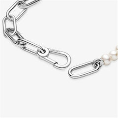 Pandora ME Treated Freshwater Pearl Bracelet,S925 Sterling Silver Charm Bracelet,Gift for Her