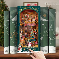 Merry Christmas,Christmas Booknook,miniature,craft kit,diy kit,wooden puzzle,diy nook,dollhouse,diy dollhouse,gift for him,booknook kit