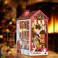 Christmas Booknook,Diy kit,Booknook,Christmas Gifts,dollhouse kit,miniature christmas,Christmas street,book nook kit,assembled book nook